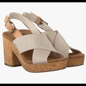 Toms Ibiza Metallic Heels sz 6